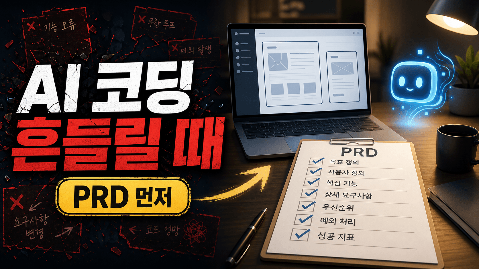 AI 코딩이 계속 흔들릴 때 먼저 쓰는 PRD 프롬프트 7줄