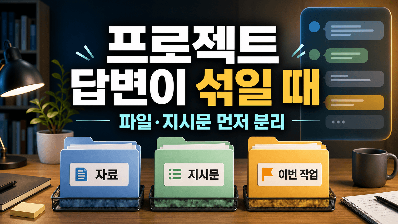 ChatGPT 프로젝트 답변이 섞일 때, 파일과 지시문부터 나누는 프롬프트