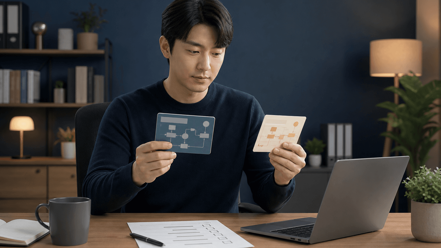 서로 다른 업무 프로젝트의 규칙을 분리해 정리하는 추상적인 업무 장면
