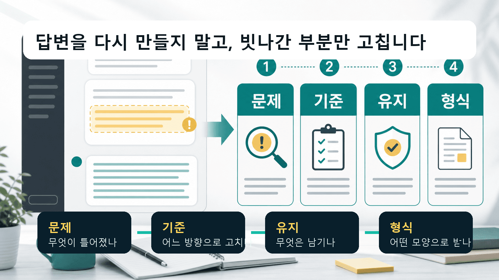 ChatGPT 답변이 빗나갔을 때 전체 재작성 대신 수정 기준을 나누는 흐름