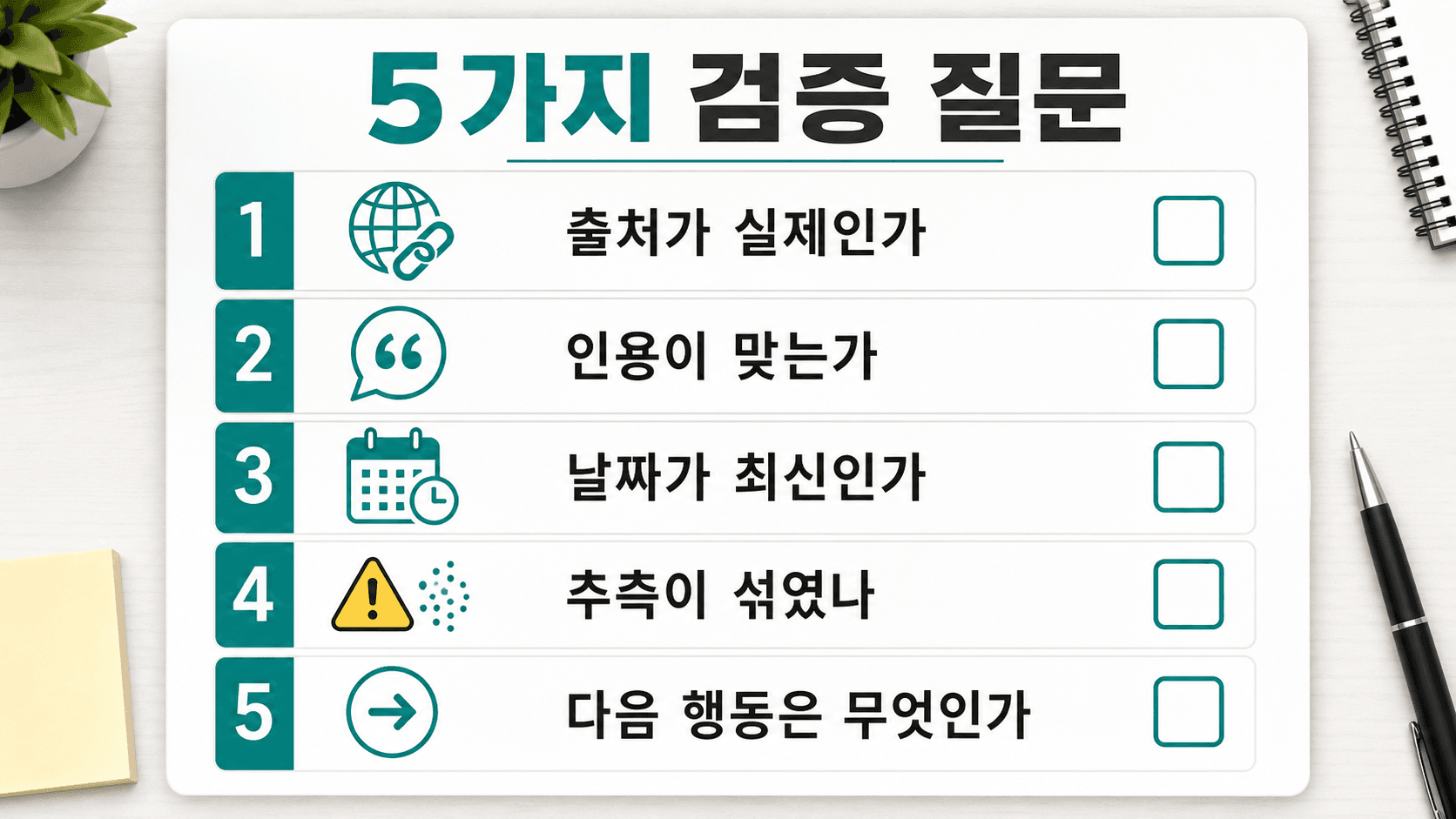 ChatGPT 답변 사용 전 확인할 5가지 검증 질문