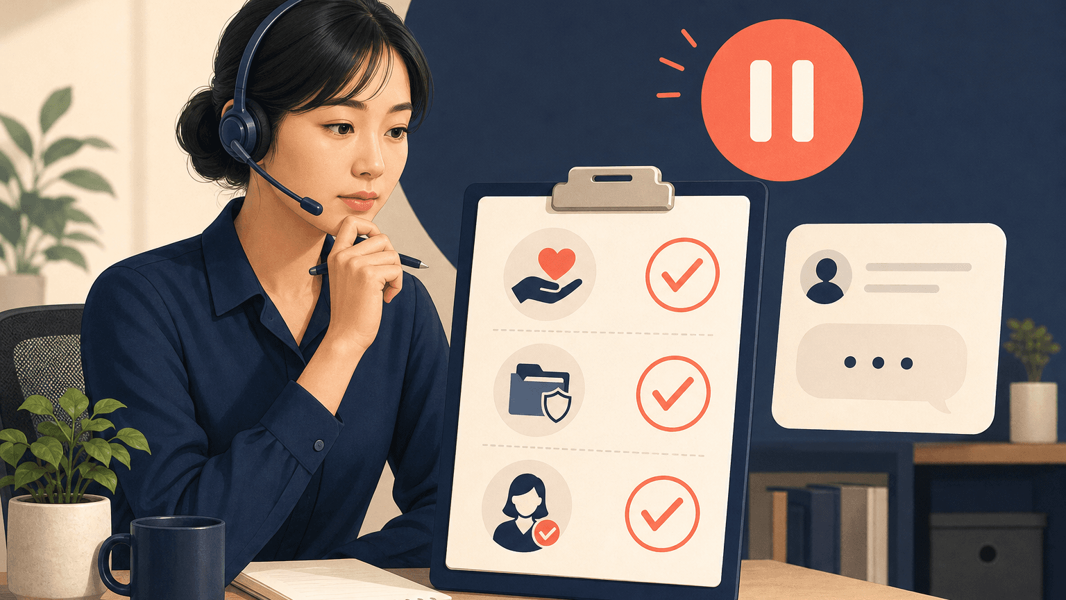 전송 전 약속 문장, 근거, 담당자 확인을 체크하는 고객 응대 업무 체크리스트