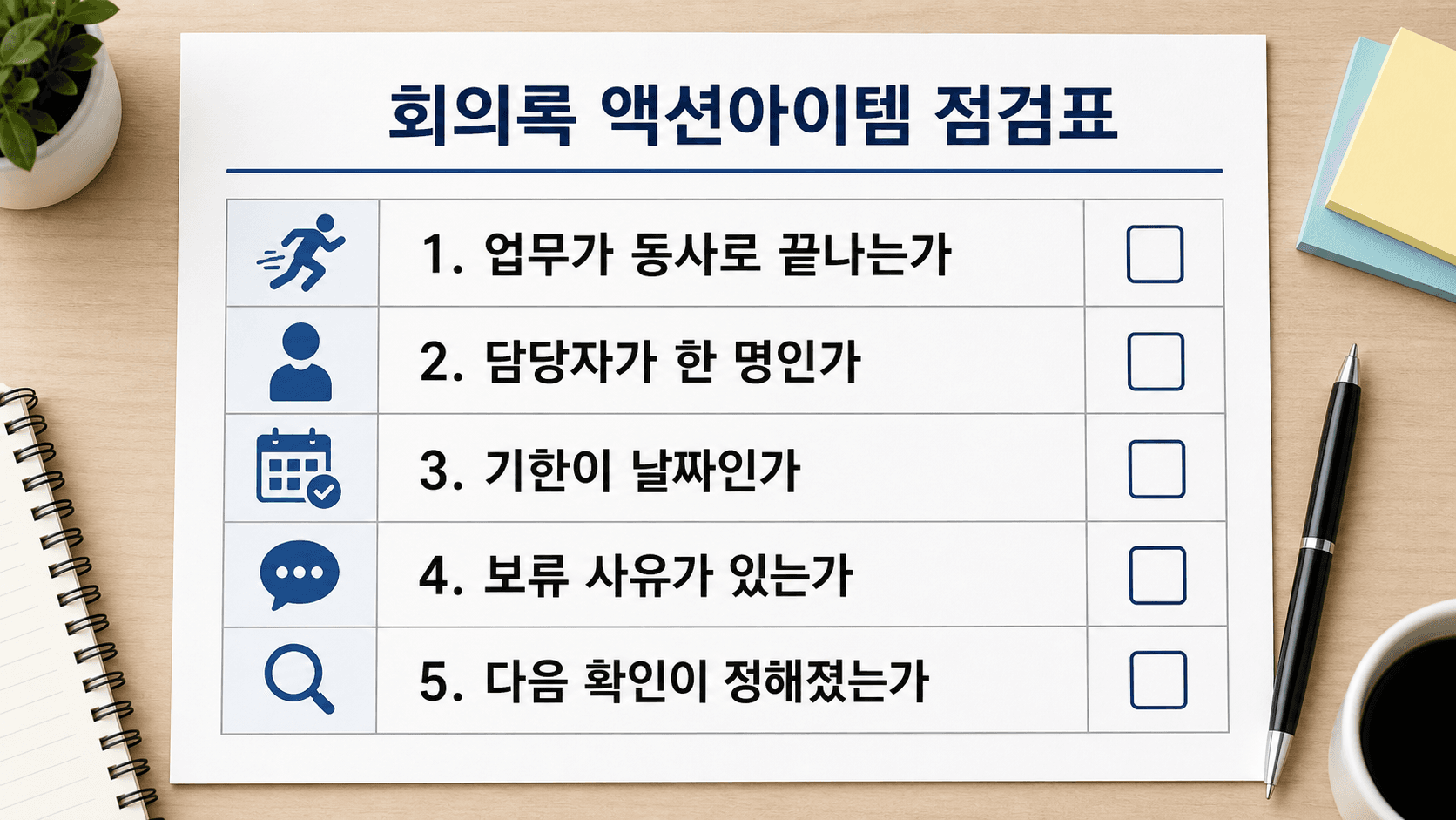 회의록 액션아이템 점검표