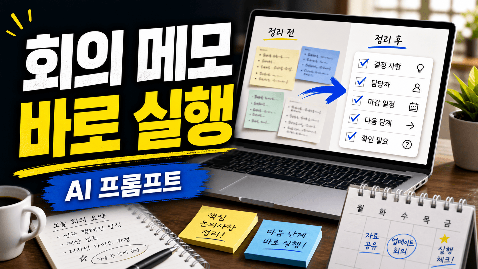 회의 메모가 흩어질 때 바로 실행 목록으로 바꾸는 ChatGPT 프롬프트