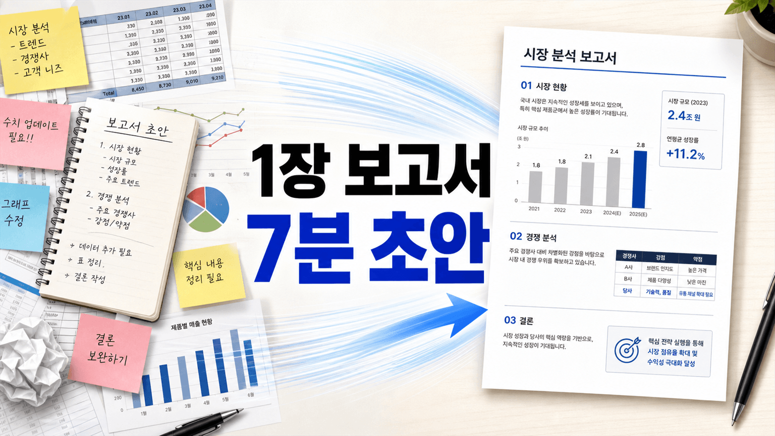상사가 1장 요약 달랄 때, 7분 만에 보고서 초안 만드는 ChatGPT 프롬프트