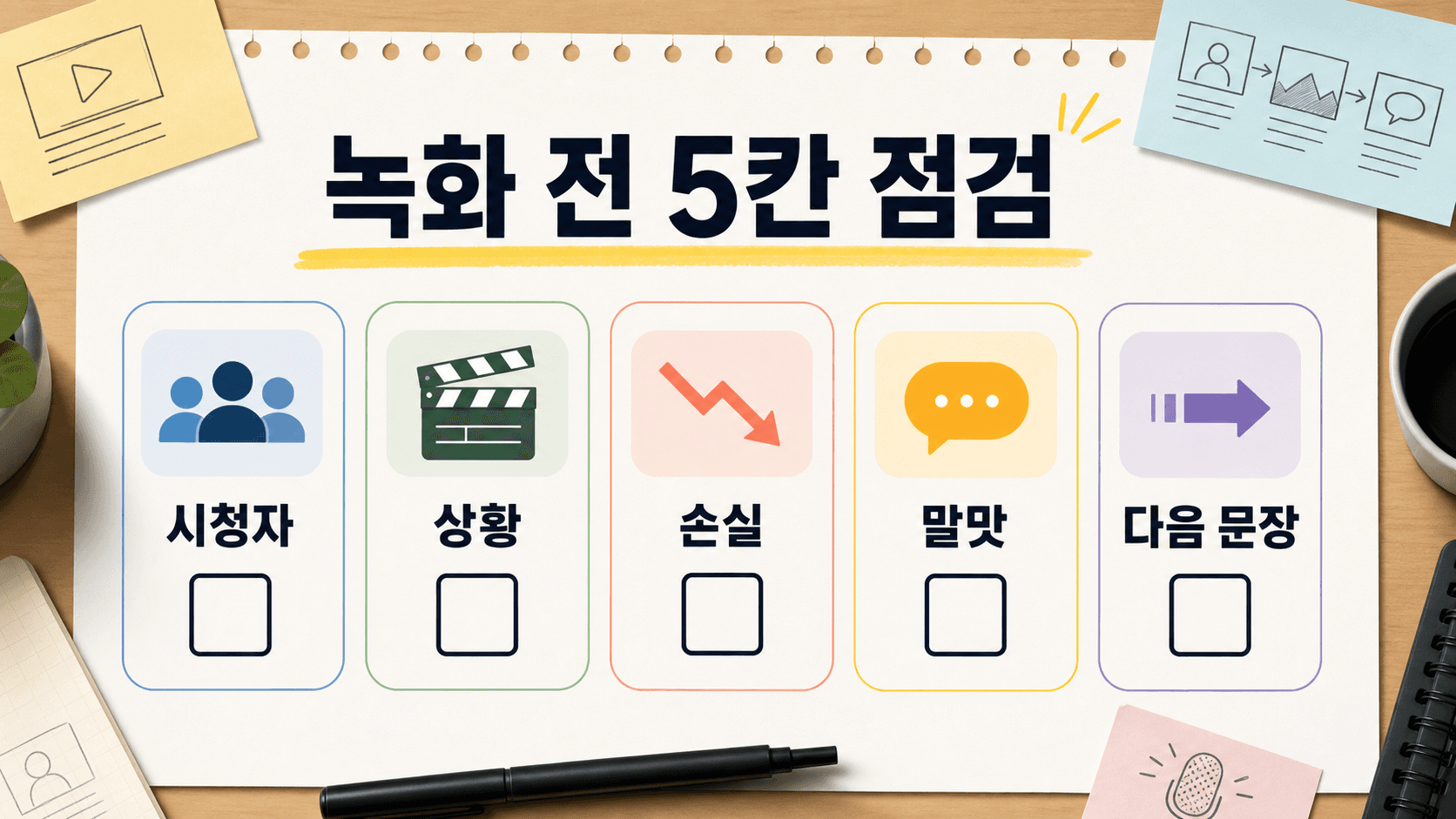 릴스 대본 첫 문장을 고치기 전 채우는 5칸 체크리스트