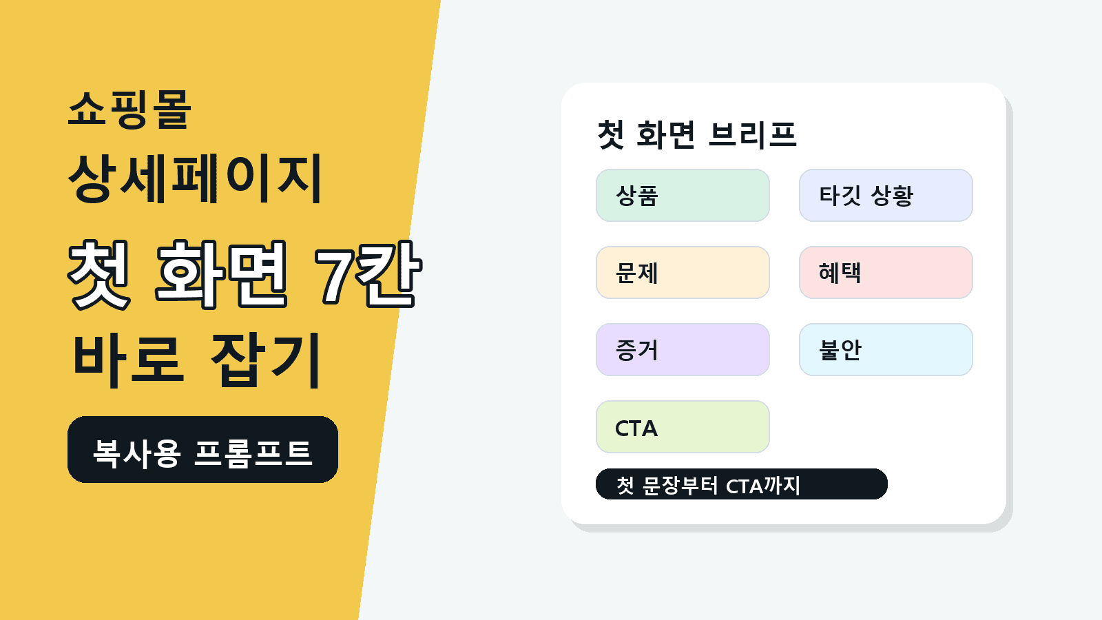 쇼핑몰 상세페이지 첫 화면, 7칸으로 잡는 ChatGPT 프롬프트