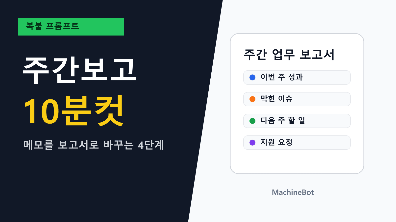 주간보고가 막힐 때 바로 붙여 넣는 ChatGPT 프롬프트 4단계