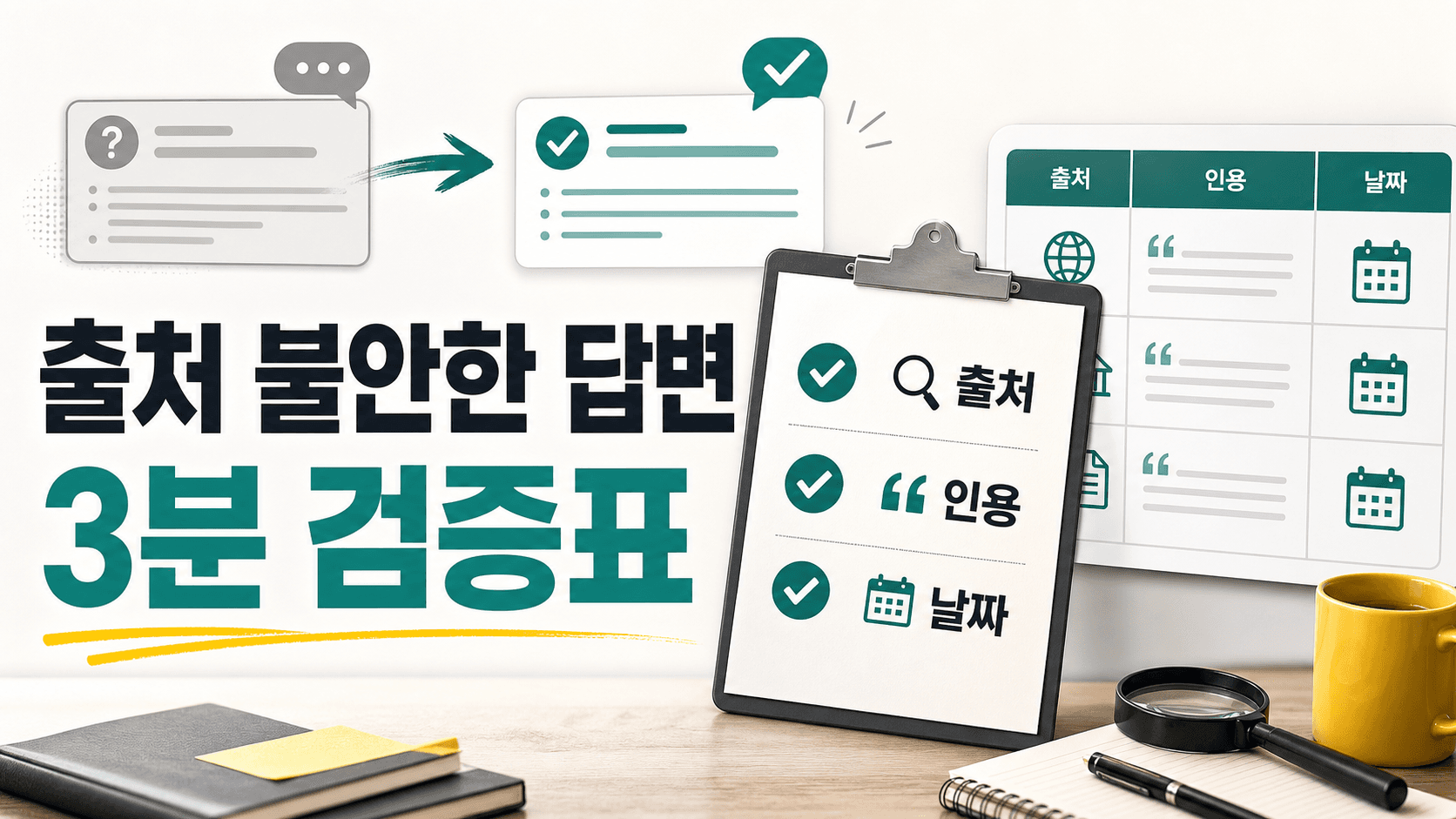 ChatGPT 출처가 불안할 때, 3분 검증표 프롬프트 대표 이미지