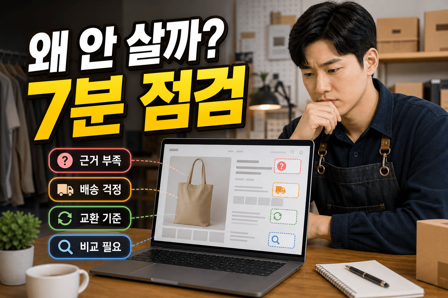 상세페이지 유입은 있는데 안 팔릴 때, 7분 신뢰 문장 ChatGPT 프롬프트 대표 이미지